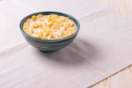 crispy cornflakes as breakfast concept