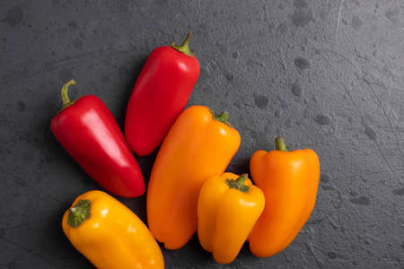 red and yellow pepperの写真素材