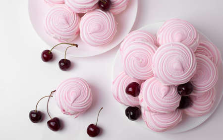 sweet pink marshmallows and cherries