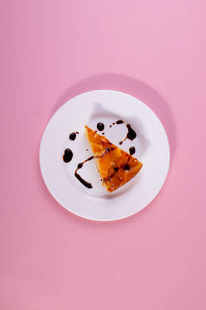 delicious natural homemade peach apricot cinnamon and honey pieの写真素材