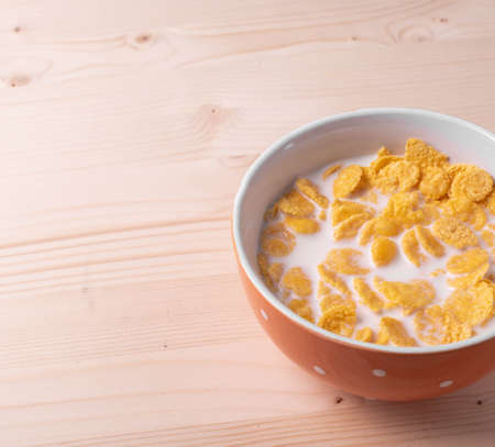 crispy cornflakes as breakfast conceptの写真素材