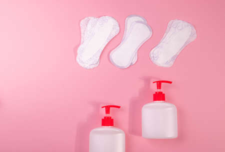 individual hygeine items for females during menstruation periodの写真素材