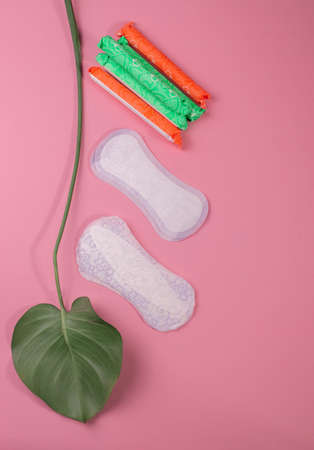 individual hygeine items for females during menstruation periodの写真素材