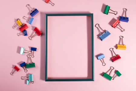 metal paper clips minimalismの写真素材