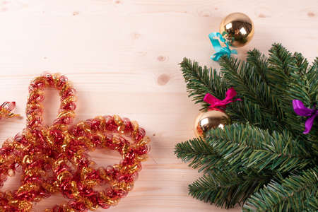 new year artificial tree branchの写真素材