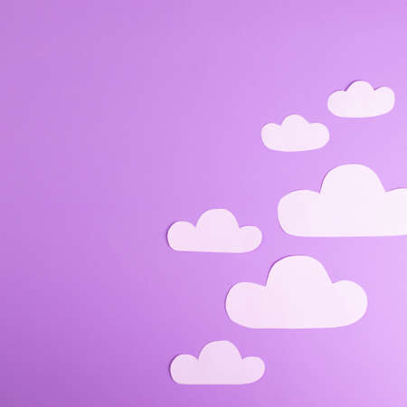 paper clouds, minimalism concept backgroundの写真素材