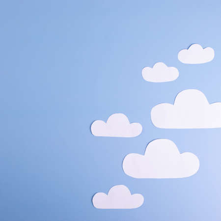 paper clouds, minimalism concept backgroundの写真素材