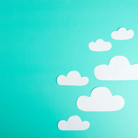 paper clouds, minimalism concept backgroundの写真素材