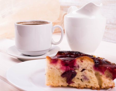 delicious freshly baked berry pie on a rustic backgroundの写真素材
