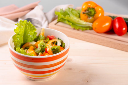 fresh vegetable salad as healthy eating conceptの写真素材
