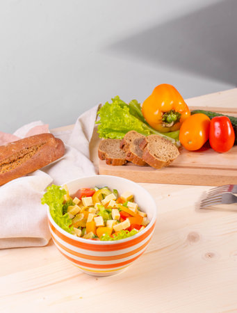 fresh vegetable salad as healthy eating conceptの写真素材