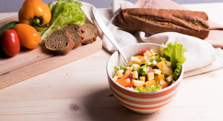 veggie salad in a bowl as healthy diet conceptの写真素材