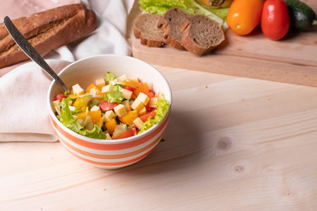 veggie salad in a bowl as healthy diet conceptの写真素材