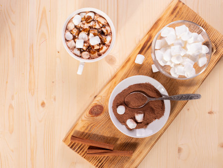 cacao and marshmallowの写真素材