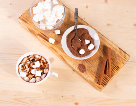 cacao and marshmallowの写真素材