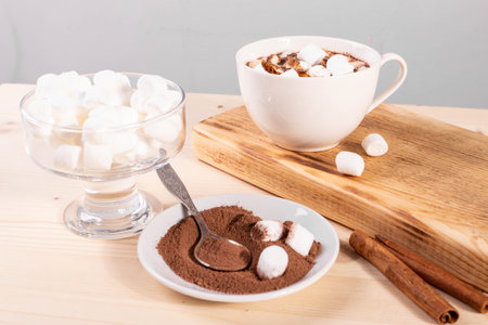 cacao and marshmallowの写真素材