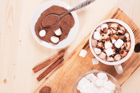 cacao and marshmallowの写真素材