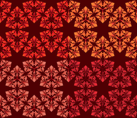 set of 4 hexagonal seamless floral patterns claretのイラスト素材