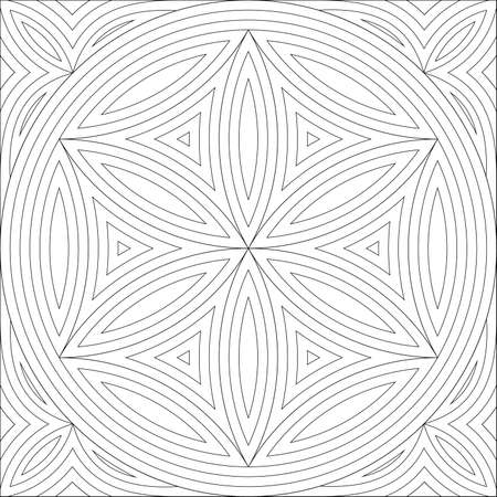 seamless pattern, black and white round ornament, solar signのイラスト素材