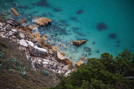 Beautiful beach in Nazare, Portugalの写真素材