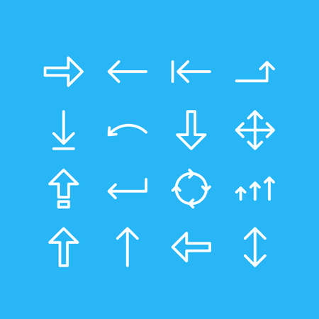 Illustration of 16 direction icons.のイラスト素材