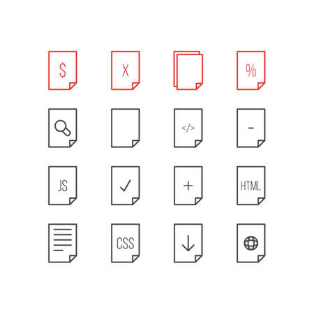 Vector Illustration Of 16 Page Icons. Editable Pack Of Done, Munus, Style And Other Elements.のイラスト素材