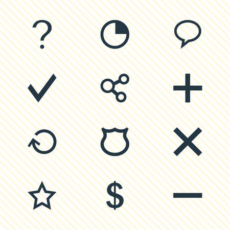 Vector Illustration Of 12 Interface Icons. Editable Pack Of Talk Bubble, Stopwatch, Renovate And Other Elements.のイラスト素材