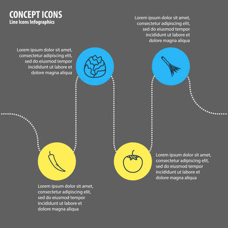 Vector Illustration Of 4 Food Icons. Editable Pack Of Turnip, Cole, Green Onion And Other Elements.のイラスト素材