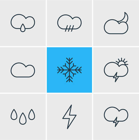Illustration of different weather icons.
