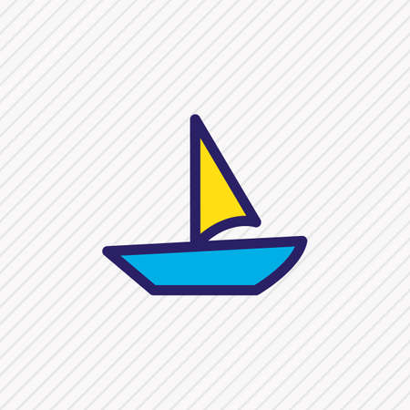 illustration of boat icon colored line. Beautiful camping element also can be used as yacht icon element.の写真素材