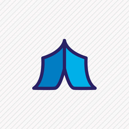 illustration of tent icon colored line. Beautiful tourism element also can be used as camp icon element.の写真素材