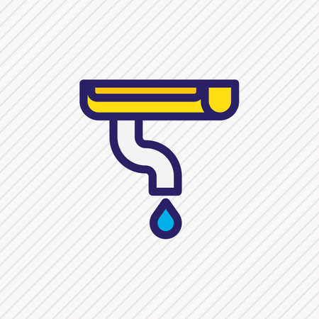illustration of gutter icon colored line. Beautiful construction element also can be used as downspout icon element.の写真素材