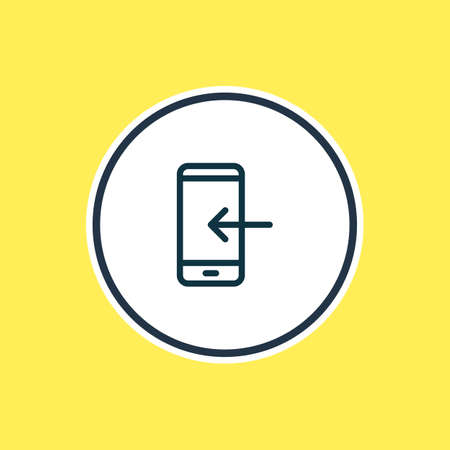 Vector illustration of arrow down icon line. Beautiful telephone element also can be used as smartphone icon element.のイラスト素材
