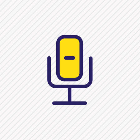 Vector illustration of recording mic icon colored line. Beautiful event element also can be used as studio icon element.のイラスト素材