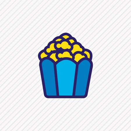 Vector illustration of popcorn icon colored line. Beautiful celebrate element also can be used as cinema snack icon element.の写真素材