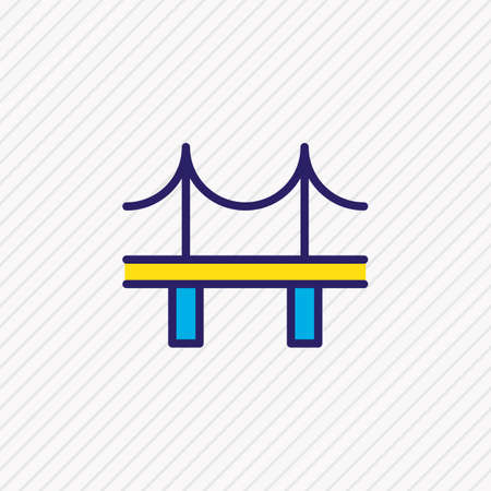 illustration of bridge icon colored line. Beautiful public element also can be used as golden gate icon element.の写真素材