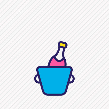 Vector illustration of wine bottle icon colored line. Beautiful party element also can be used as alcohol icon element.のイラスト素材