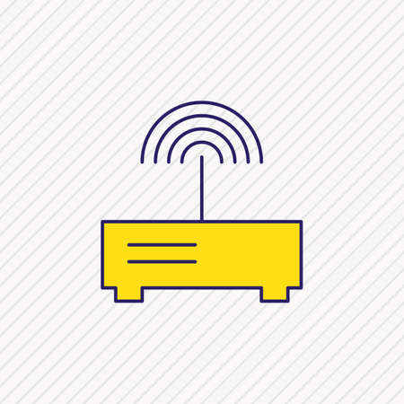 illustration of modem icon colored line. Beautiful laptop element also can be used as router icon element.の写真素材