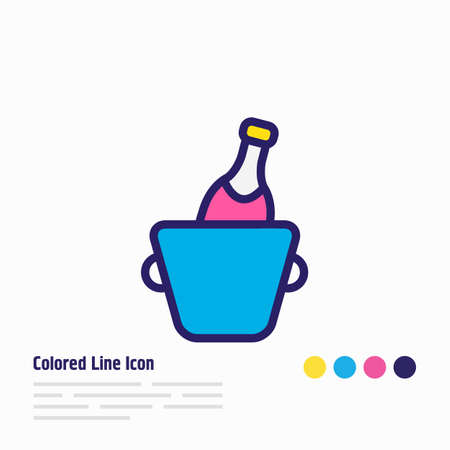 Vector illustration of wine bottle icon colored line. Beautiful celebrate element also can be used as alcohol icon element.のイラスト素材