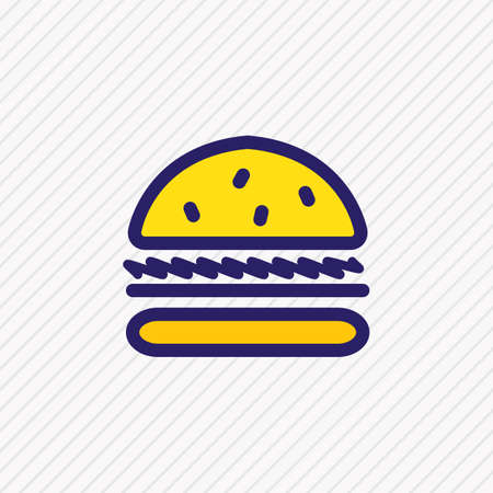 illustration of burger icon colored line. Beautiful party element also can be used as sandwich icon element.の写真素材