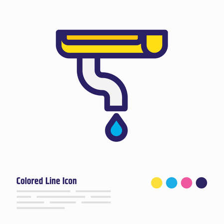 Vector illustration of gutter icon colored line. Beautiful industry element also can be used as downspout icon element.のイラスト素材