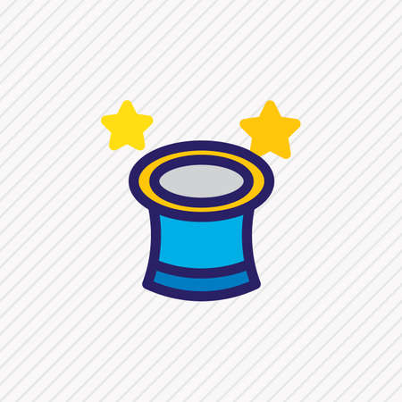 Vector illustration of magic hat icon colored line. Beautiful entertainment element also can be used as illusionist icon element.のイラスト素材