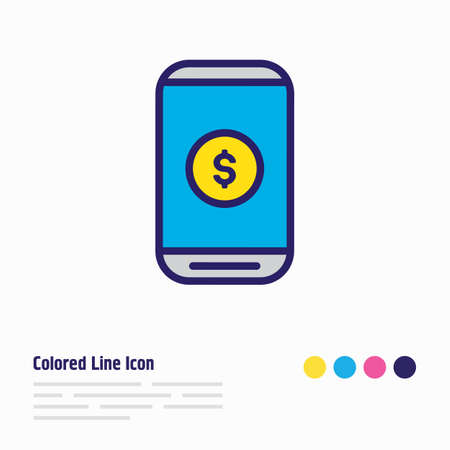 Vector illustration of mobile payment icon colored line. Beautiful wholesale element also can be used as e-commerce icon element.のイラスト素材