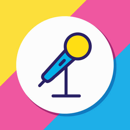 Vector illustration of mic icon colored line. Beautiful celebration element also can be used as microphone icon element.のイラスト素材