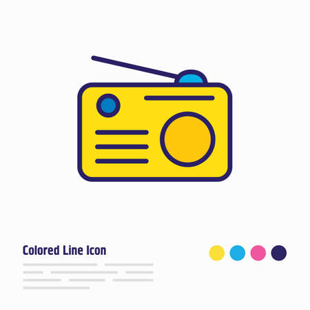 Vector illustration of radio icon colored line. Beautiful activities element also can be used as fm icon element.のイラスト素材