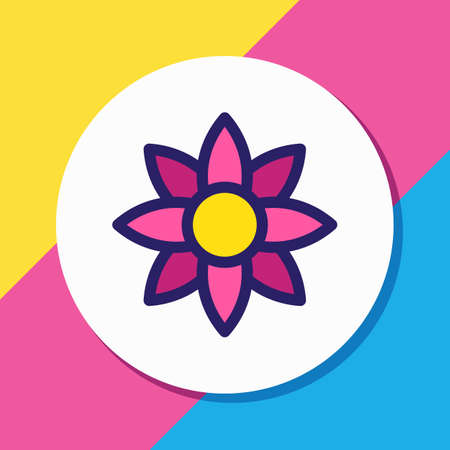 Vector illustration of flower icon colored line. Beautiful entertainment element also can be used as floral icon element.のイラスト素材