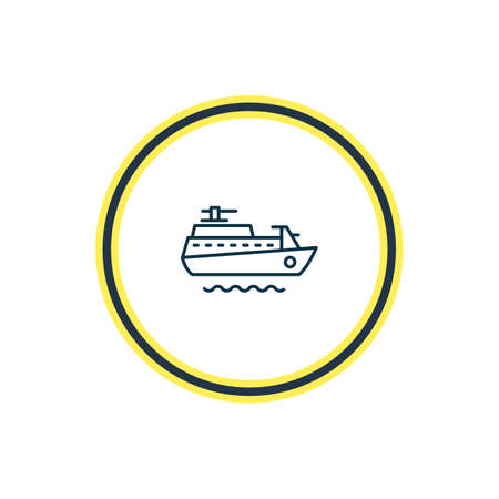 Vector illustration of ship icon line. Beautiful nautical element also can be used as vessel icon element.のイラスト素材