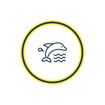 Vector illustration of dolphin icon line. Beautiful maritime element also can be used as mammal icon element.のイラスト素材