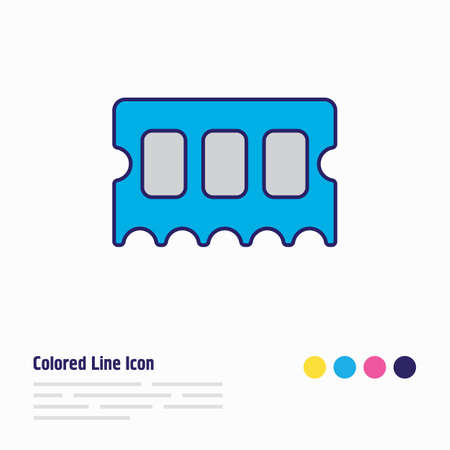 Vector illustration of ram icon colored line. Beautiful laptop element also can be used as memory icon element.のイラスト素材