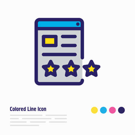 Vector illustration of page quality icon colored line. Beautiful advertising element also can be used as website rating icon element.のイラスト素材